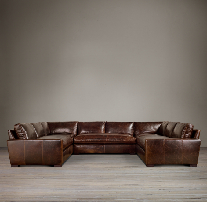 Maxwell Leather U-Sofa Sectional
