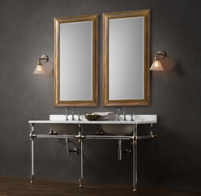 Gramercy Double Glass Washstand with Backsplash 