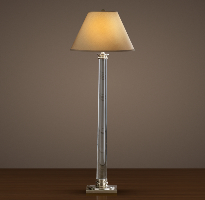 Chelsea Column Floor Lamp Polished Silver Plate