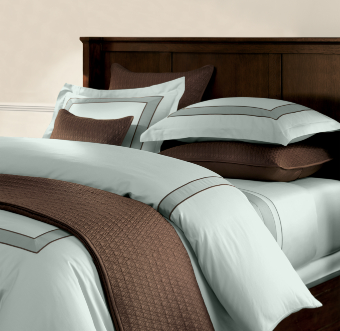 Italian Tonal Piped Sateen Bolster Sham