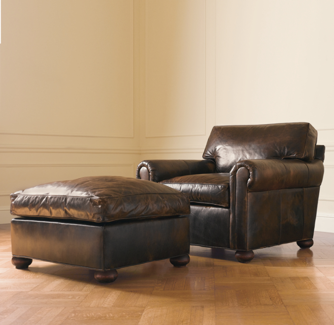 Lancaster Leather Ottoman