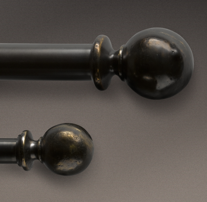 Dakota Ball Finials Chestnut (Set of 2)