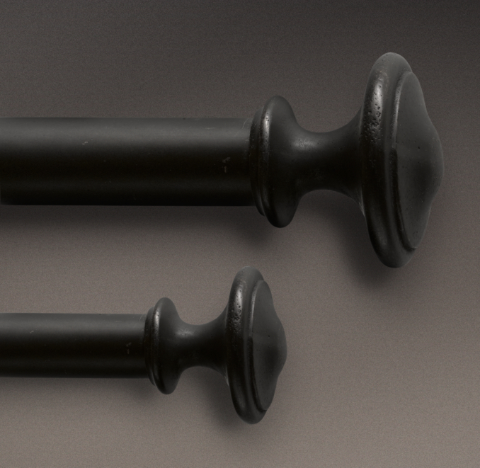 Dakota Knob Finials Soft Iron (Set of 2)