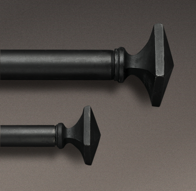 Dakota Square Finials Soft Iron (Set of 2)