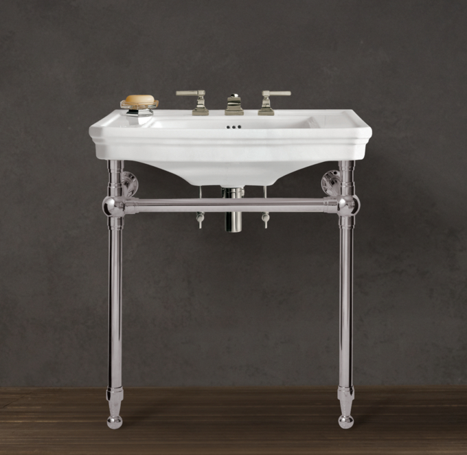 Park Rounded Metal Console Sink