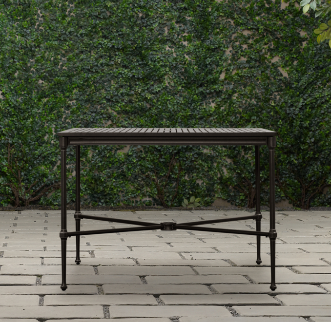 Catalina Small Square Dining Set Painted Metal (Set of Table and 2 Armchairs)