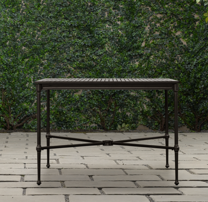 Catalina Small Square Dining Table Painted Metal