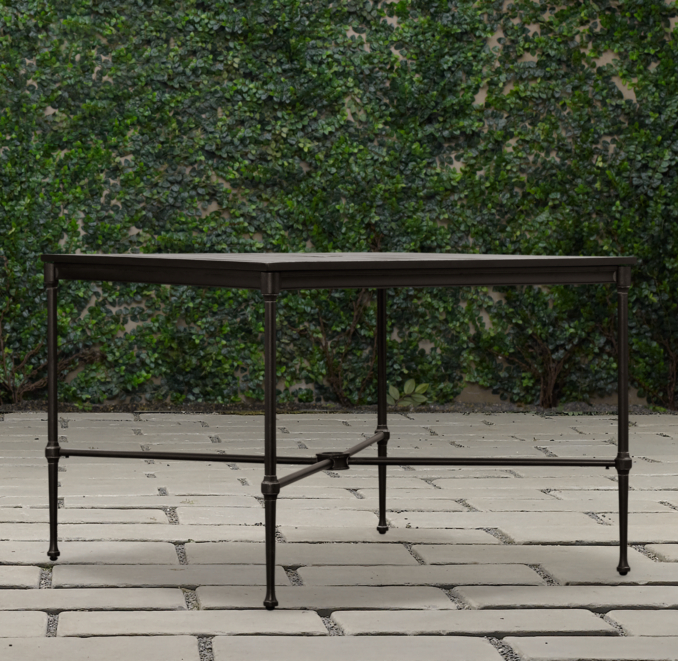 Catalina Small Square Dining Table Painted Metal