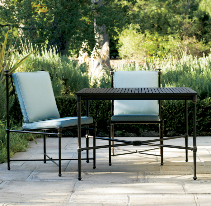 Catalina Small Square Dining Set Painted Metal (Set of Table and 2 Side Chairs)