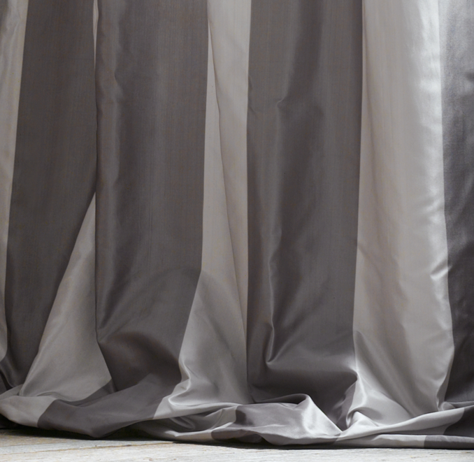 Silk Taffeta Pavilion Stripe Drapery
