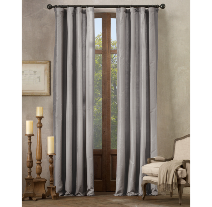 Silk Taffeta Pavilion Stripe Drapery