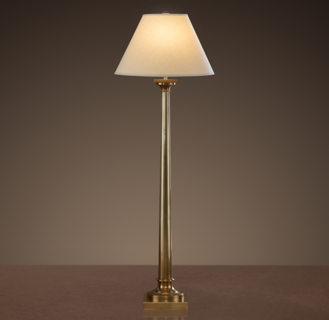 Classic Column Floor Lamp Antique Brass