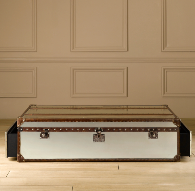 Mayfair Steamer Extra-Large Trunk Brushed Steel