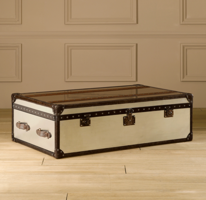 Mayfair Steamer Large Trunk Brushed Steel