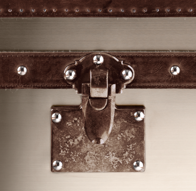 Mayfair Steamer Large Trunk Brushed Steel