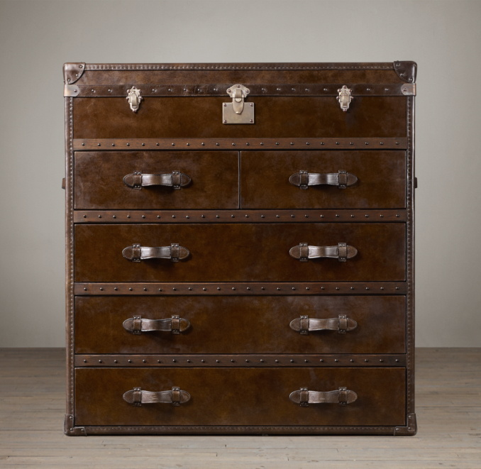 Mayfair Steamer Chest Vintage Cigar Leather