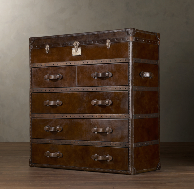 Mayfair Steamer Chest Vintage Cigar Leather