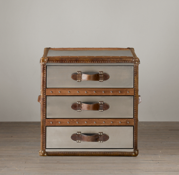 Mayfair Steamer Cube with Drawers Brushed Steel
