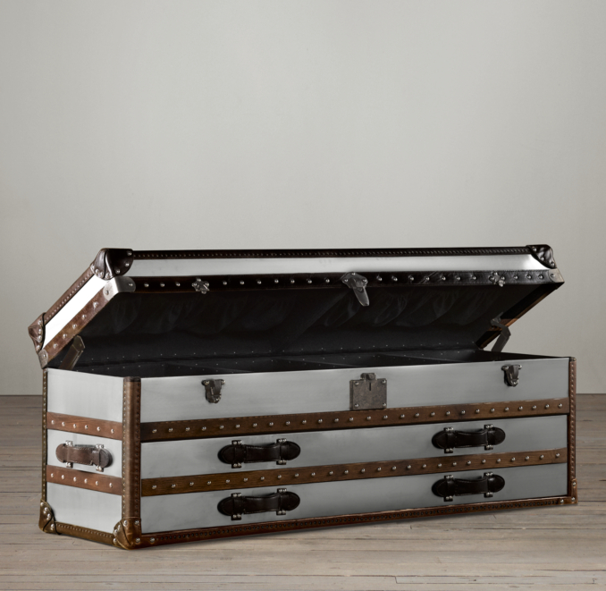 Mayfair Steamer Low Chest Brushed Steel