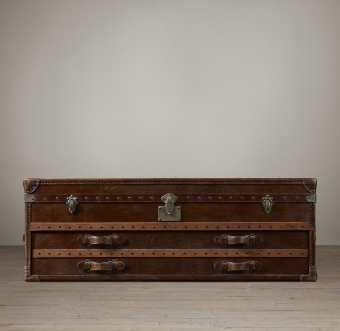 Mayfair Steamer Low Chest Vintage Cigar Leather