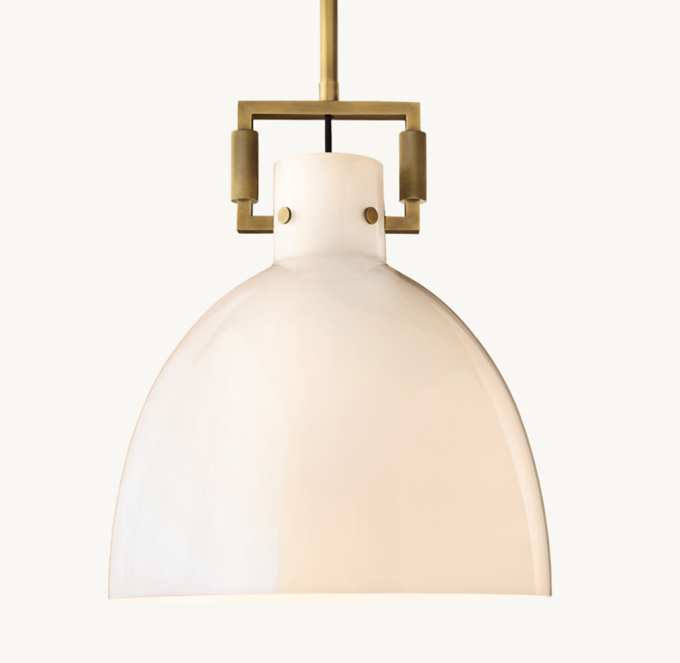 18&#34; pendant shown in Lacquered Burnished Brass.