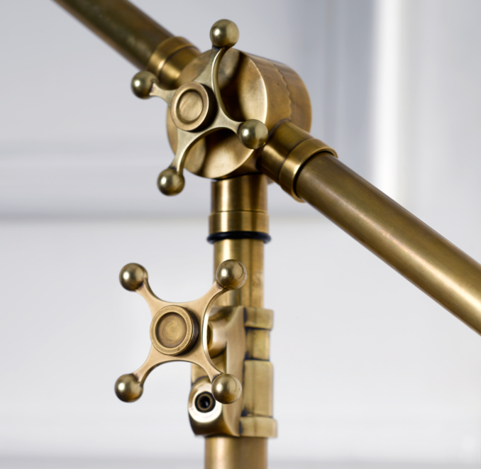 Rowan Pharmacy Task Floor Lamp Antique Brass