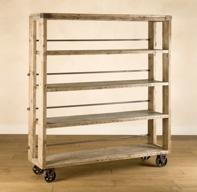 Salvaged Wood and Steel Shelving