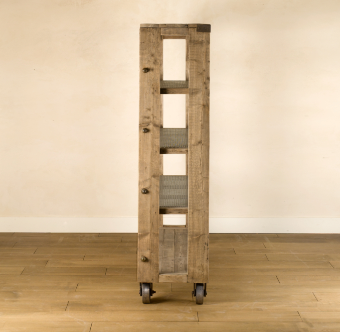 Salvaged Wood and Steel Shelving