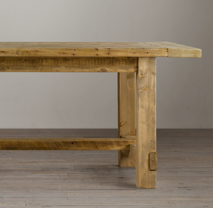Salvaged Wood Farmhouse Rectangular Extension Dining Table