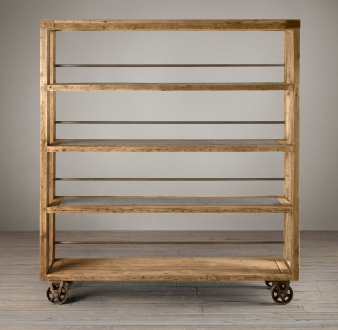 Salvaged Wood and Steel Shelving