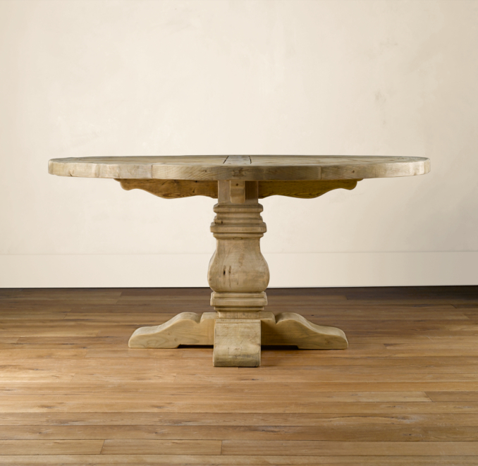 Pedestal Salvaged Wood Round Tables