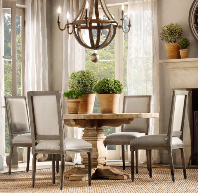 Pedestal Salvaged Wood Round Tables