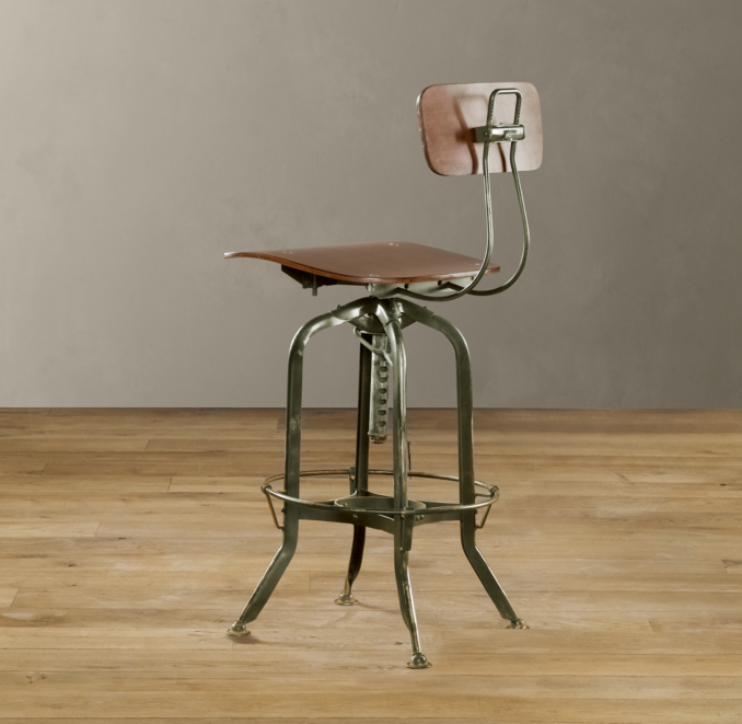 Vintage Toledo Bar Chair Antiqued Green