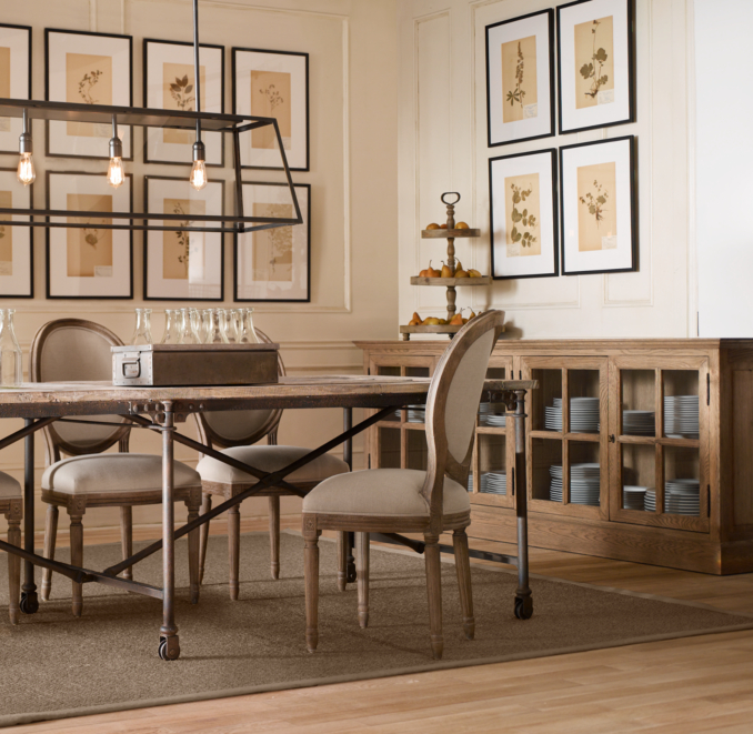 French Casement Low Cabinet