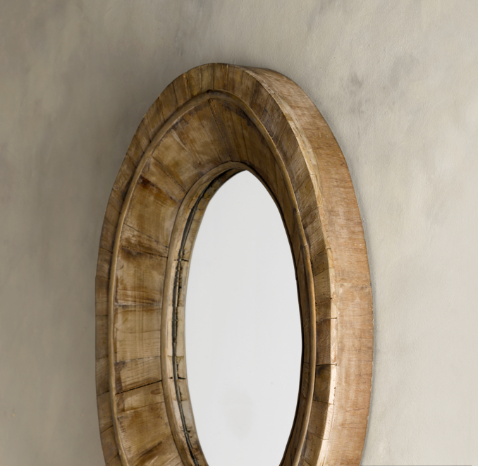 Pieced Oval Mirror - Natural