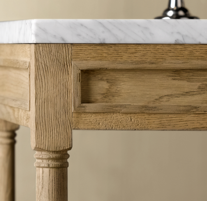 Weathered Oak Double Washstand Base