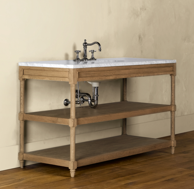 Weathered Oak Extra-Wide Single Washstand Base