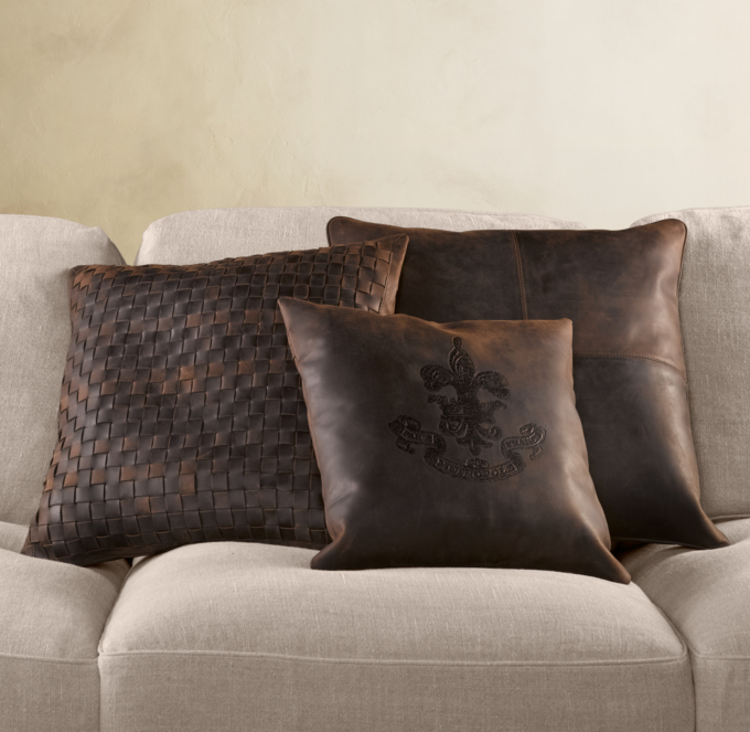 Leather Pillow Covers Chocolate