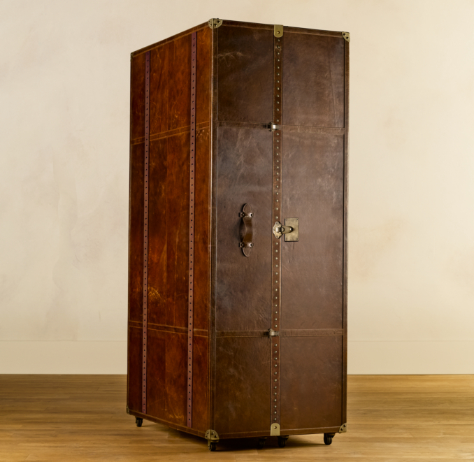Mayfair Steamer Secretary Trunk Vintage Cigar Leather