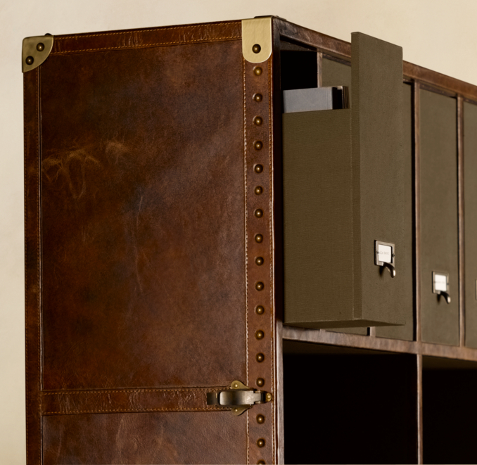 Mayfair Steamer Secretary Trunk Vintage Cigar Leather