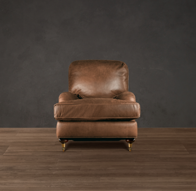 English Roll Arm Leather Chair