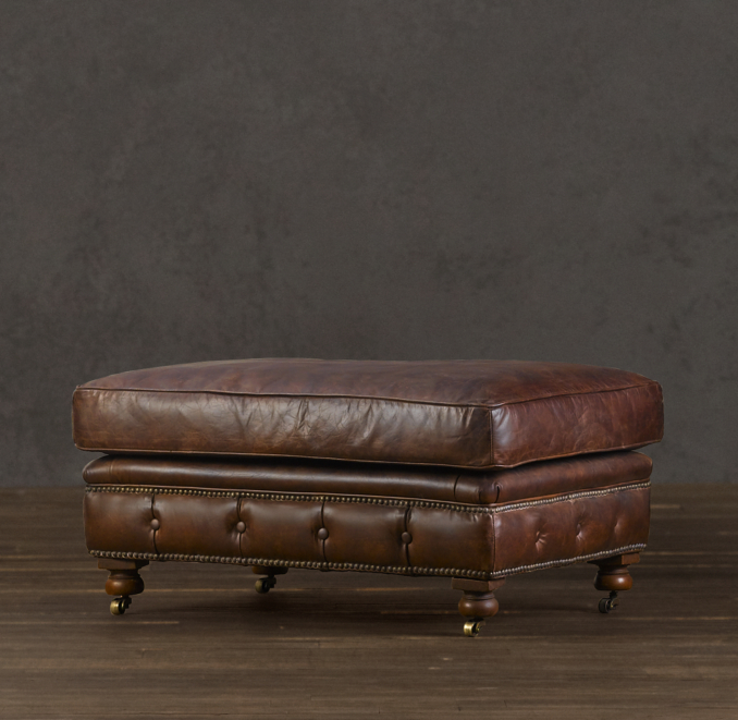 Kensington Leather Ottoman
