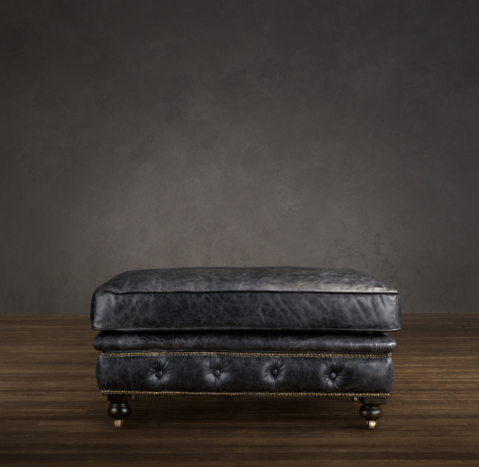 Kensington Leather Ottoman