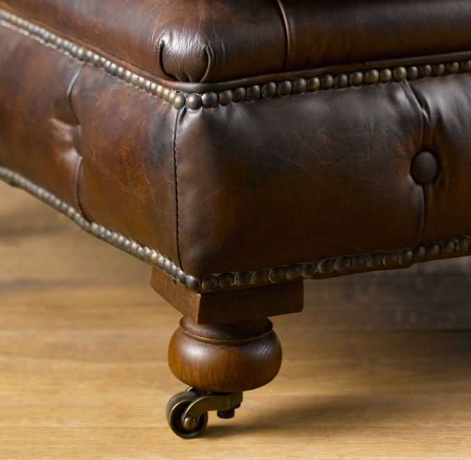 Kensington Leather Ottoman