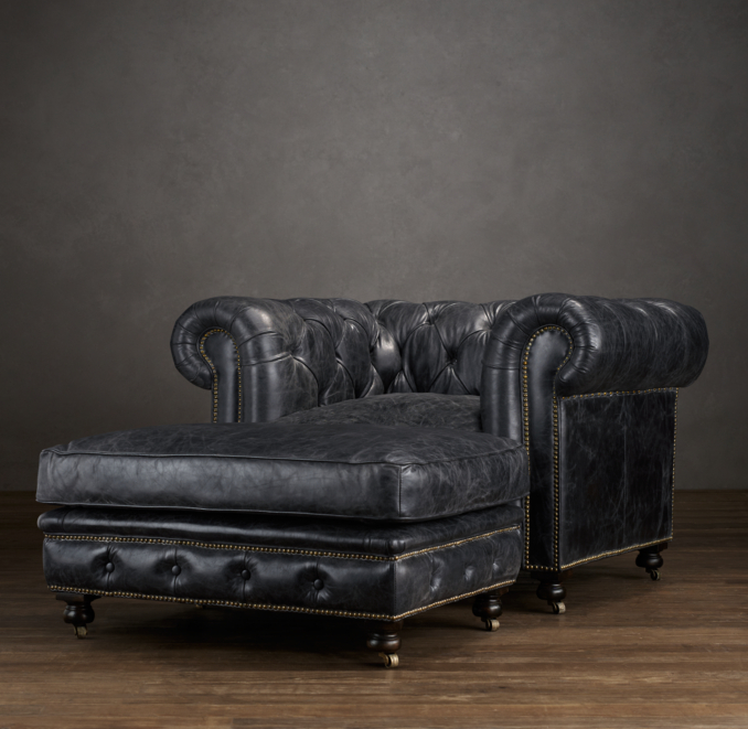 Kensington Leather Ottoman