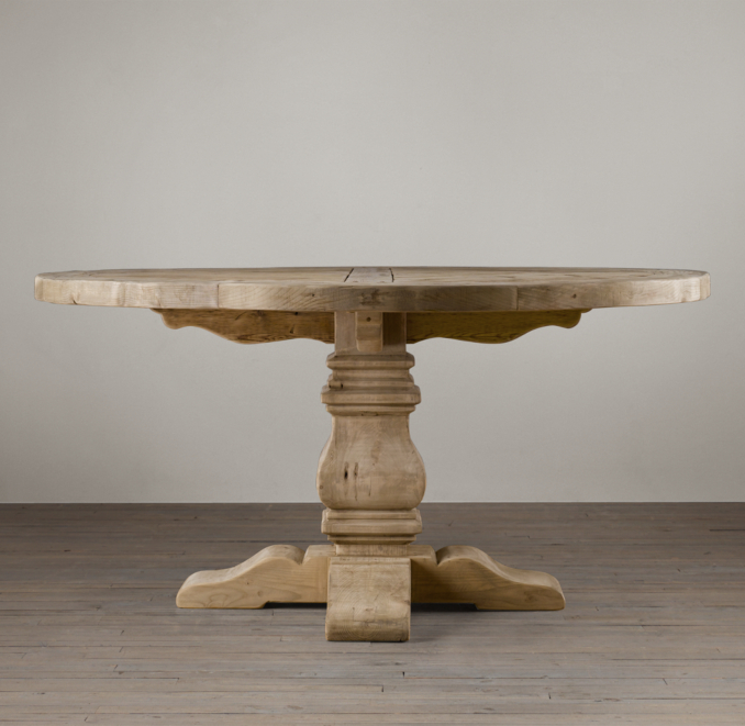 Pedestal Salvaged Wood Round Tables