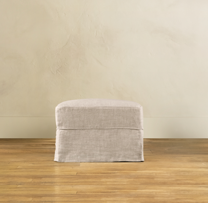 Camelback Slipcovered Ottoman