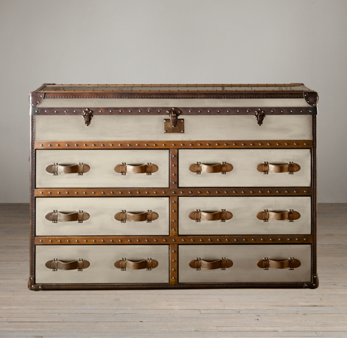 Mayfair Steamer Double Chest Brushed Steel