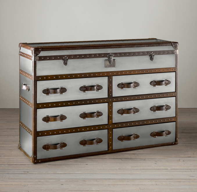 Mayfair Steamer Double Chest Brushed Steel