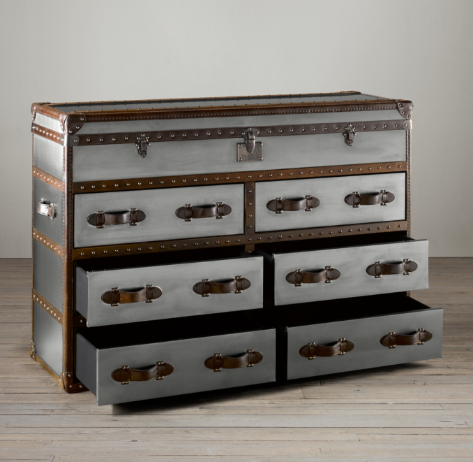 Mayfair Steamer Double Chest Brushed Steel